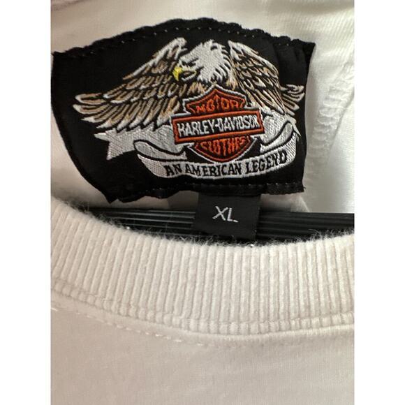 Men’s White Harley-Davidson Long Sleeve Thick White T-Shirt SZ XL - Picture 2 of 7